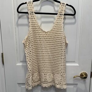 Cream Crochet Women Top